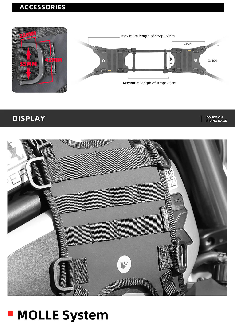 Tank Base Mounting for tank bag (MTR001B)