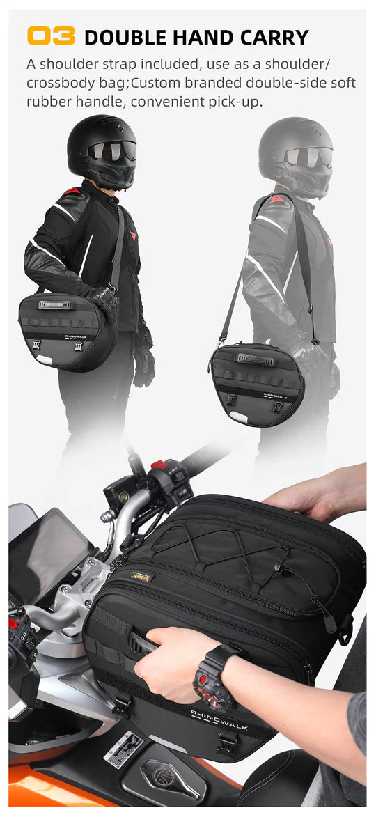 Rhinowalk Tunnel bag for scooter, 15 ltr Underbone Motorcycle Bike Seat Pack with Molly System (MTR5001)