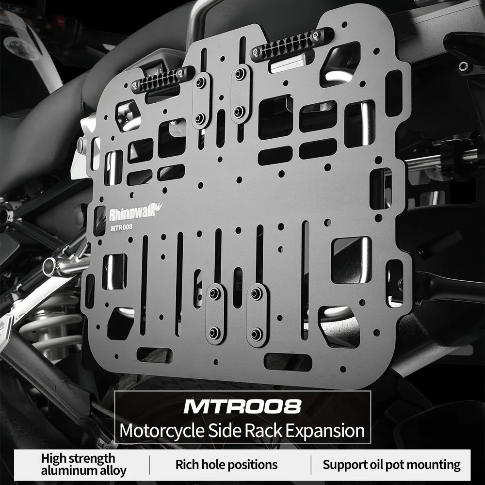 Motorcycle Side Rack Expansion Plate – Aluminum Alloy Luggage Mount Panel