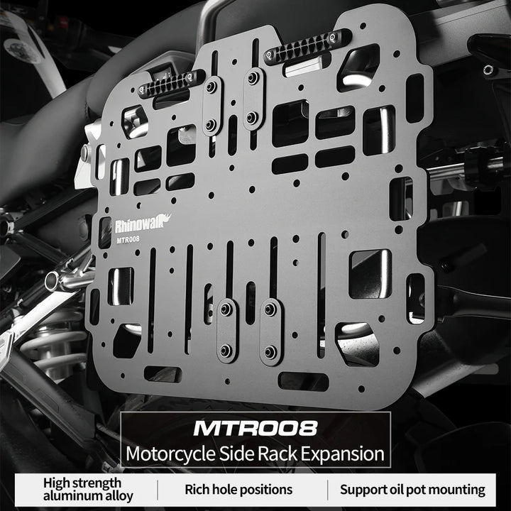 Motorcycle Side Rack Expansion Plate – Aluminum Alloy Luggage Mount Panel