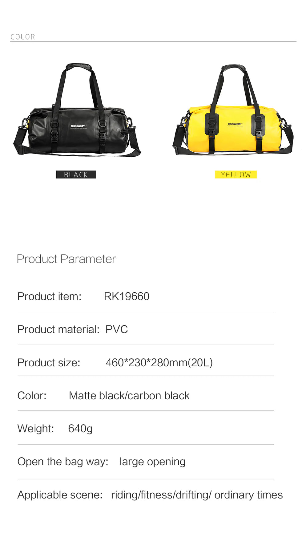 Rhinowalk 20L  Motorcycle Waterproof MultiFunctional Bag (RK19660)