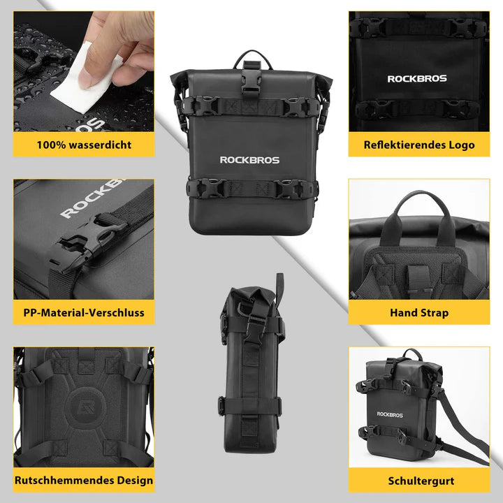ROCKBROS motorcycle side bag waterproof luggage rack bag 5L Black (Single Unit) (30140035001)