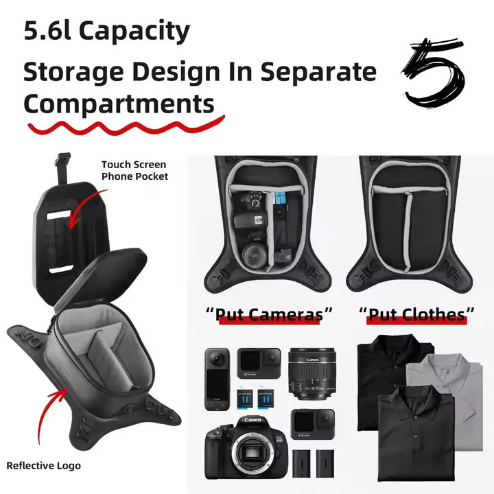 Rhinowalk 5.6 Liter Waterproof Motorcycle Tail Bag TPU Strap-On Tank Bag with Phone Holder for Motorbikes MTR2506