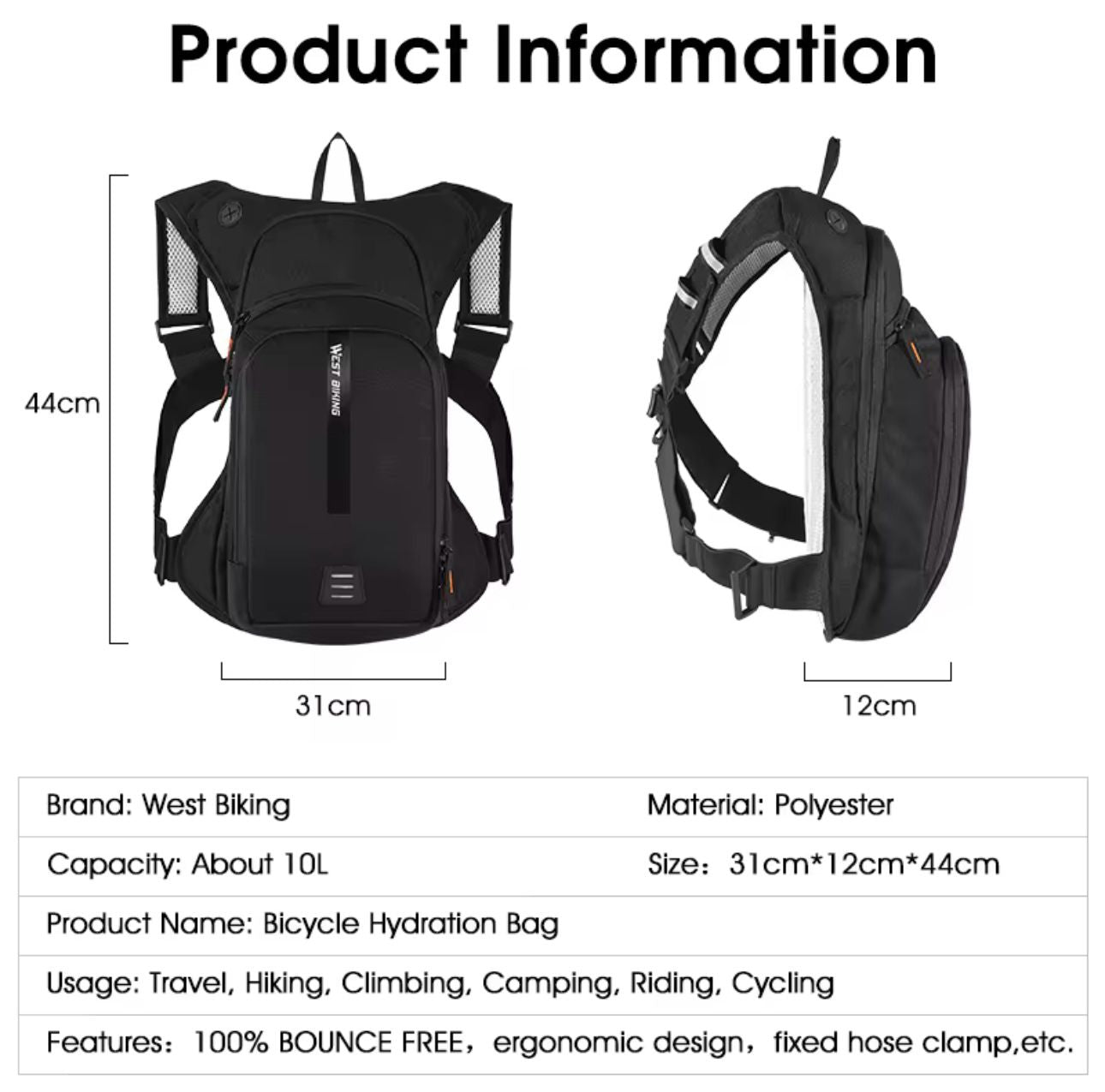 WESTBIKING HYDRATION BAGPACK