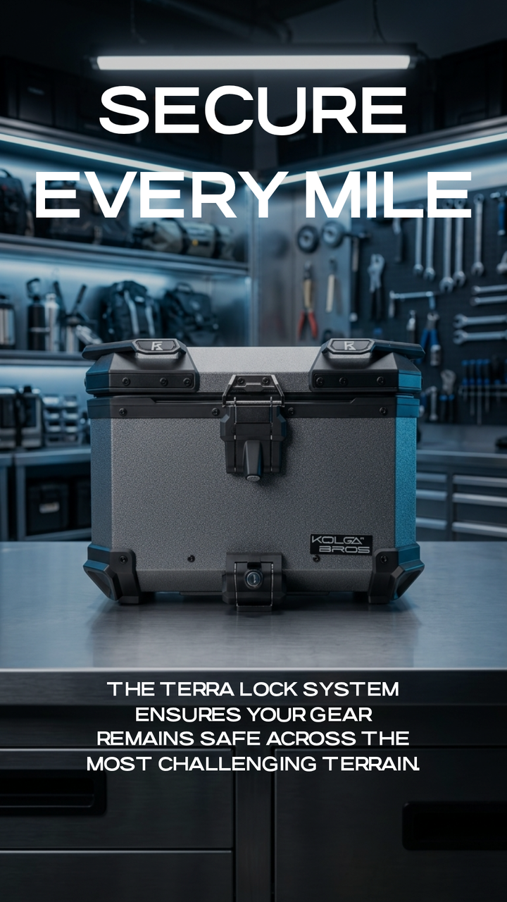 Kolga Bros SILVER BEAST Moto Trunk with NEW TERRA LOCK