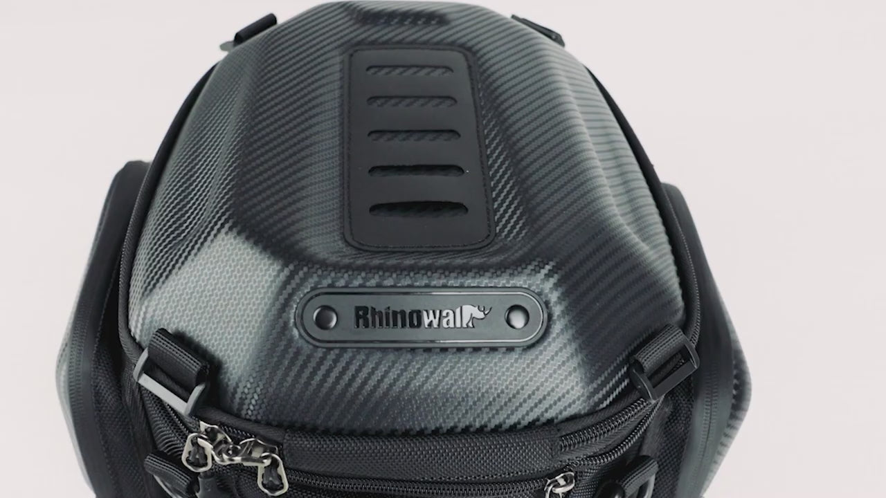 Rhinowalk 12-18l Motorcycle Tail Bag Hard Shell Expandable Saddle Tail Seat Bags for Scooter (MTR4001)