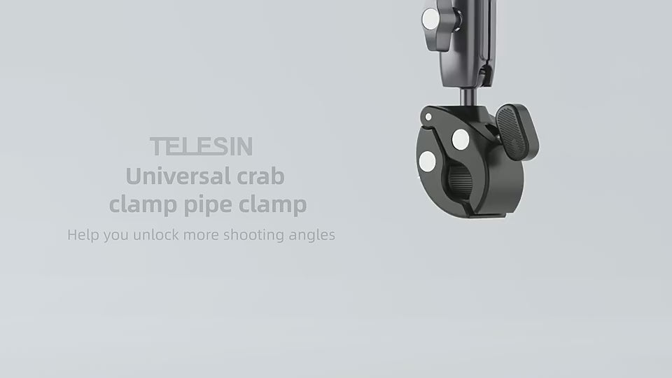 Telesin action camera accessories Clamp Mount with Ball Head Mount with 1/4 Thread for DJI Action 4&3 (GP-HBM-001)