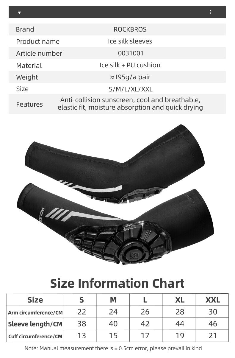 ROCKBROS Elbow Pads Brace Protector Motorcycle Downhill (Size-M) (31002)