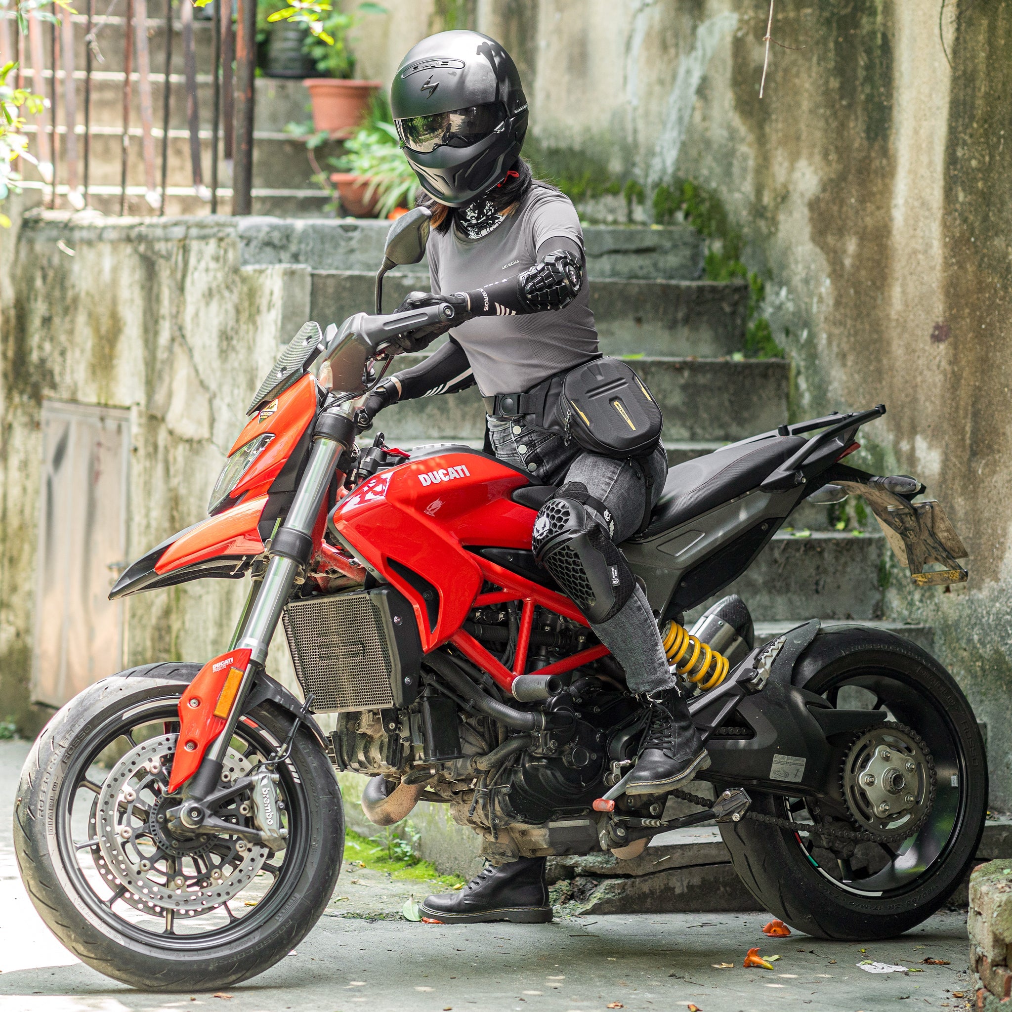 ROCKBROS Motorcycle rider leg bag hard shell Fanny pack motorcycle cross bag men's chest bag motorcycle travel equipment (30990019001)